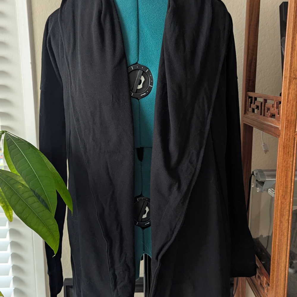Talia Black Open Front Cardigan